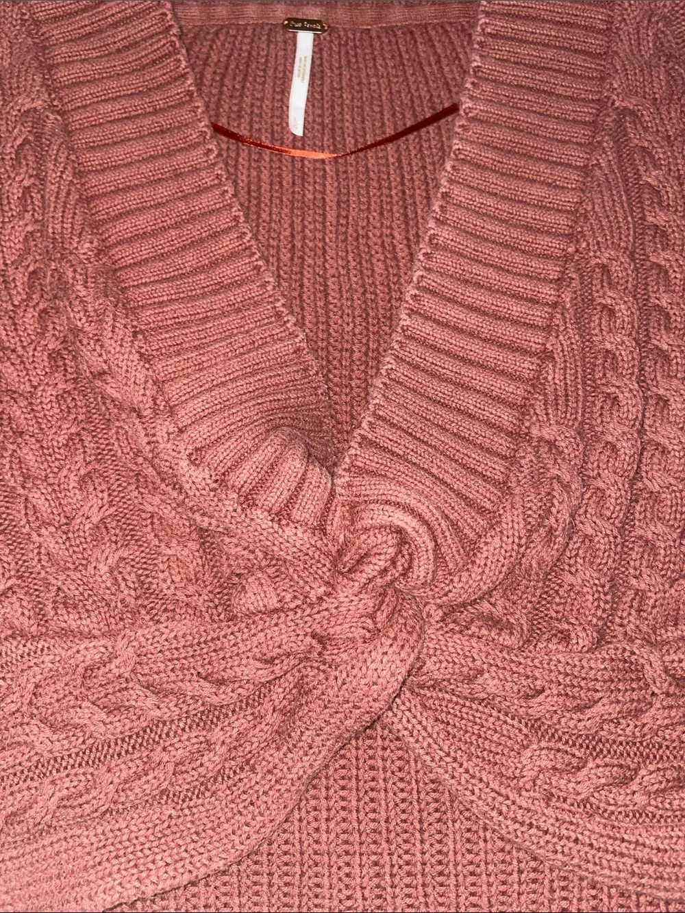 Free people twist front cropped sweater